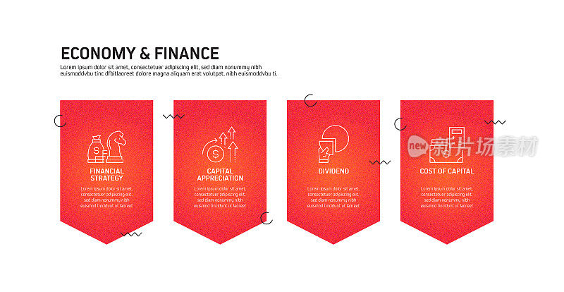 经济和金融概念信息图模板，元素和图标。简单的矢量信息图设计