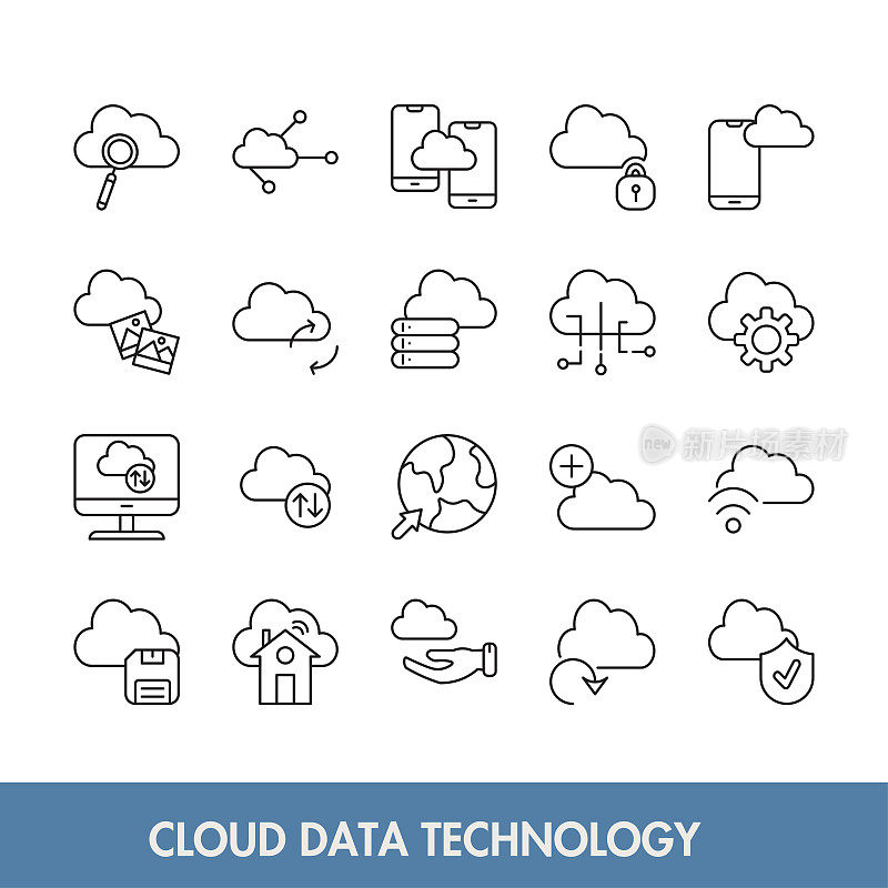 云数据技术线图标集