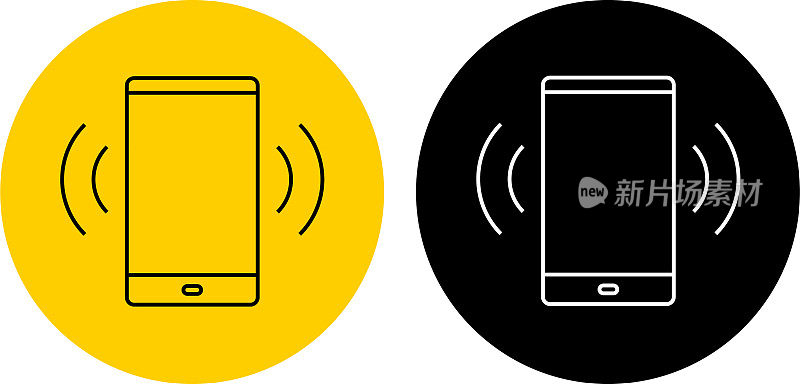 带有无线电波信号图标的手机