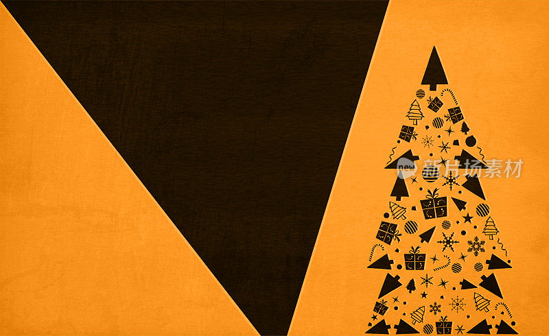 浅色和深棕色的圣诞矢量背景与一个创意树