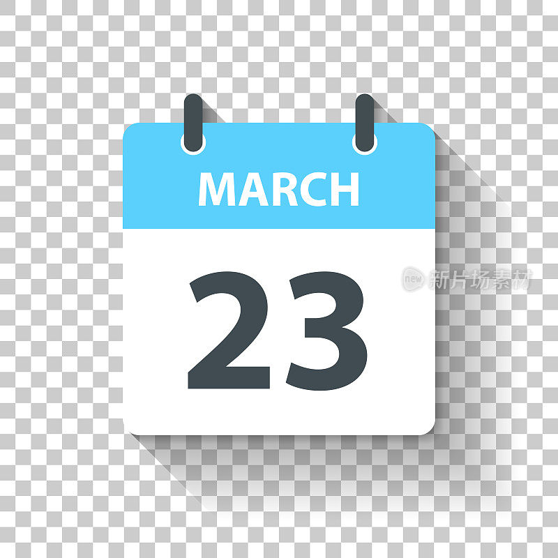 3月23日-日日历图标在平面设计风格