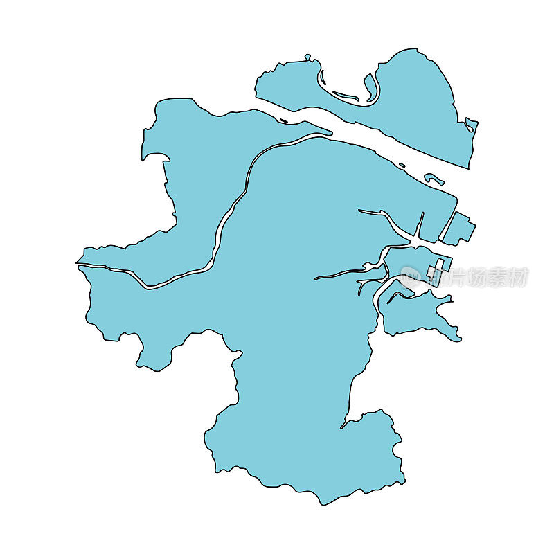 日本德岛县德岛市地图。