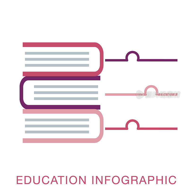 益智书设置教育信息图与文本和图标
