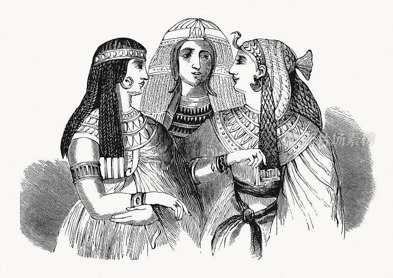 古埃及的妇女，木刻，1862年出版