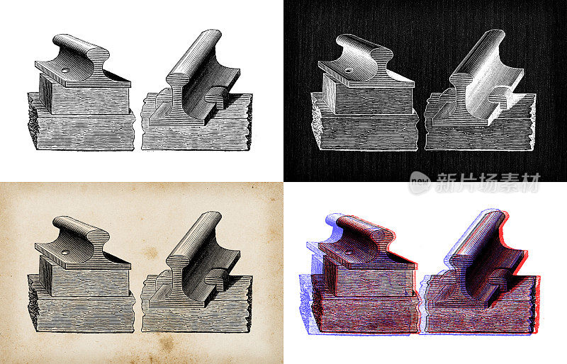 科学发现的古董插图:铁路轨道