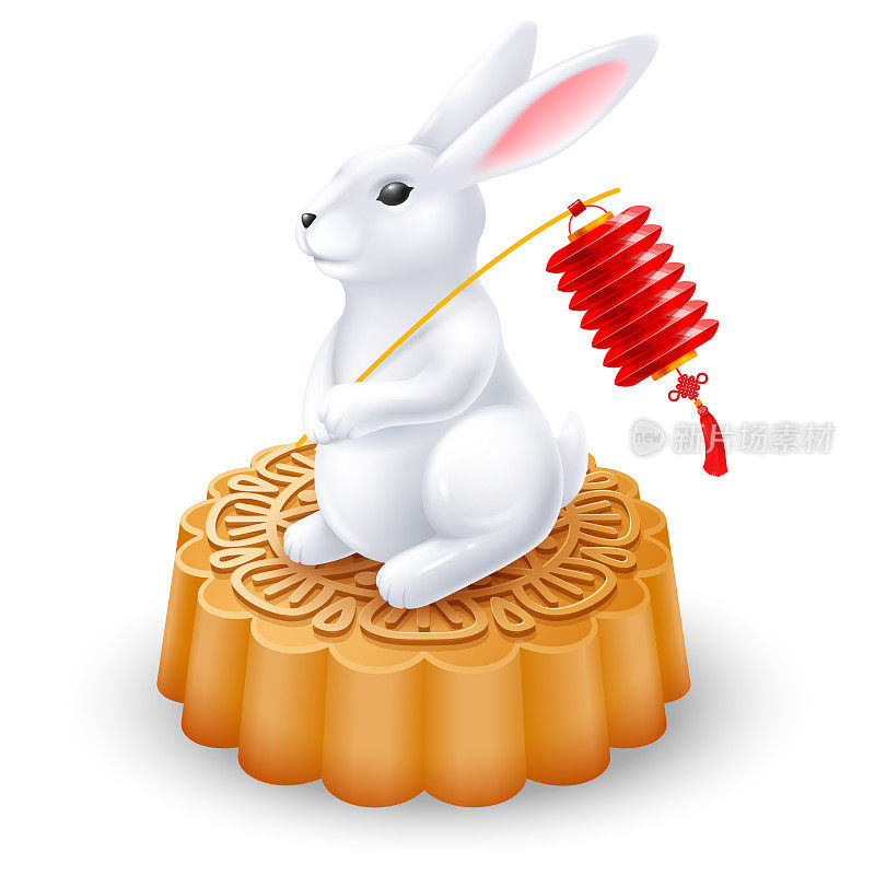 中秋节兔和月饼