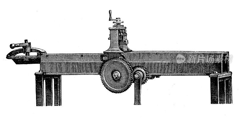 古董插图，应用力学和机器