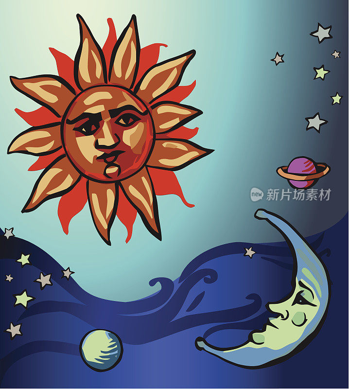 太阳，月亮和天体元素