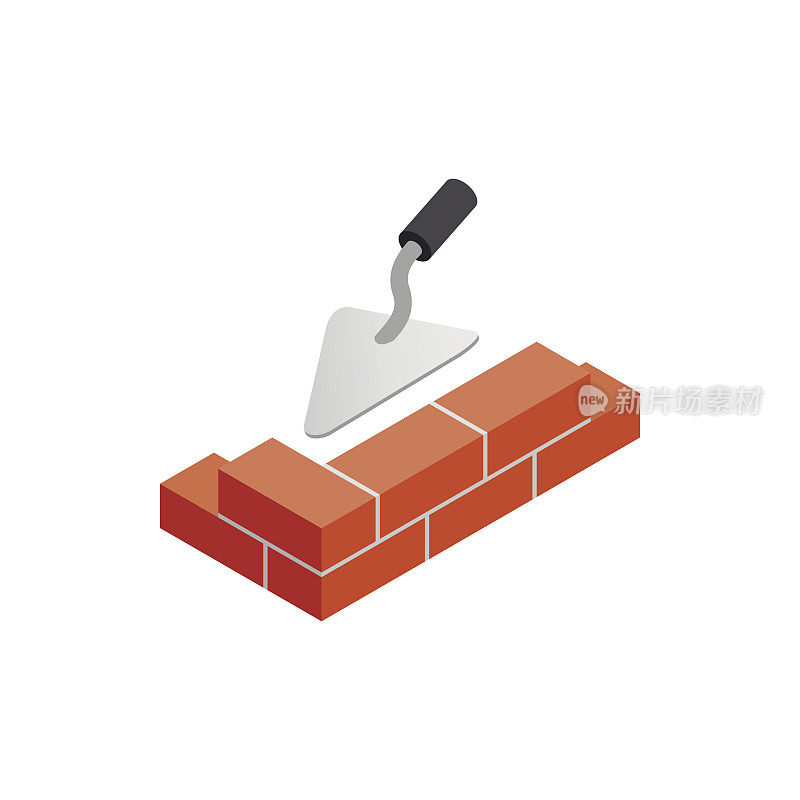 砌砖和建筑泥铲图标