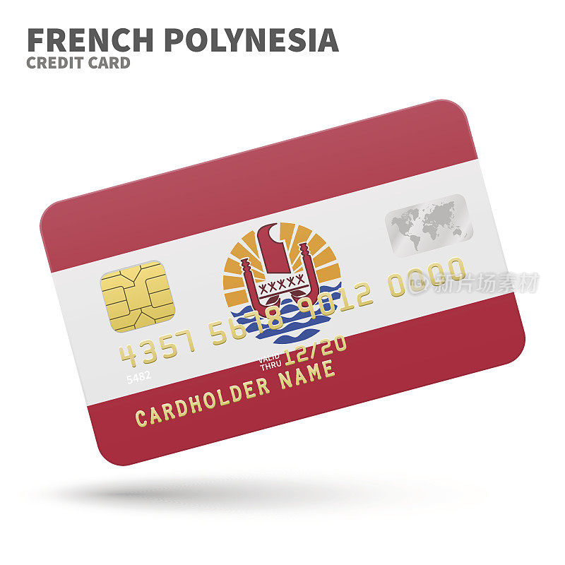 信用卡与法属波利尼西亚国旗背景银行，介绍