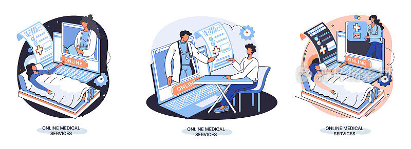在线医疗服务网站和移动应用，隐喻获得专业的医疗咨询