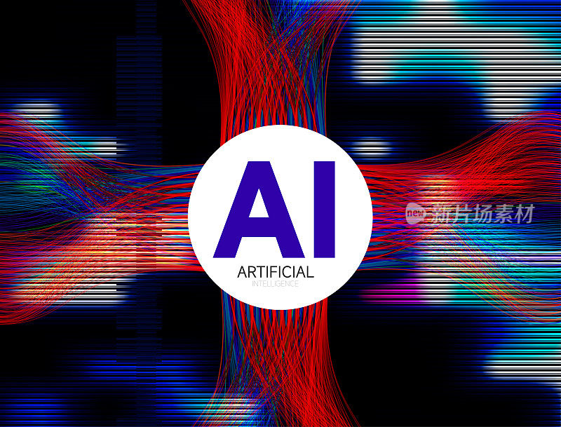 人工智能AI概念技术激光图案背景