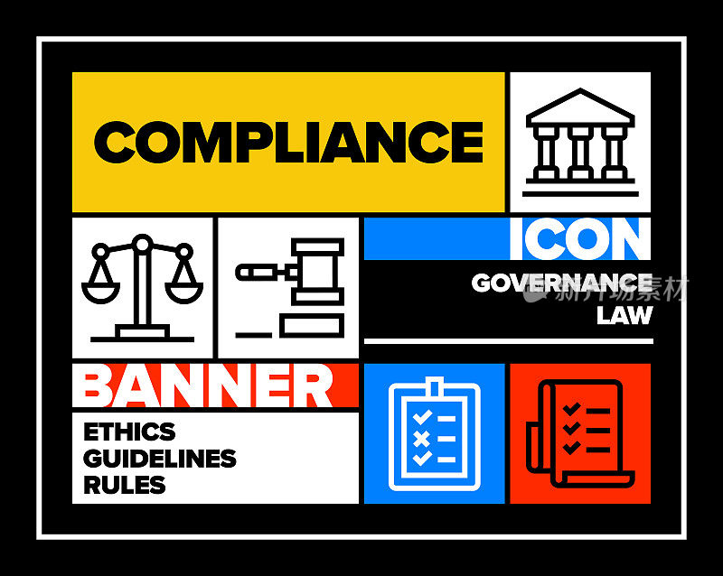 合规线图标集和横幅设计