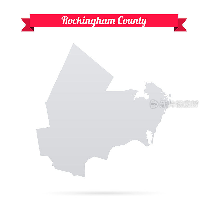 罗金厄姆县，新罕布什尔州。白底红旗地图