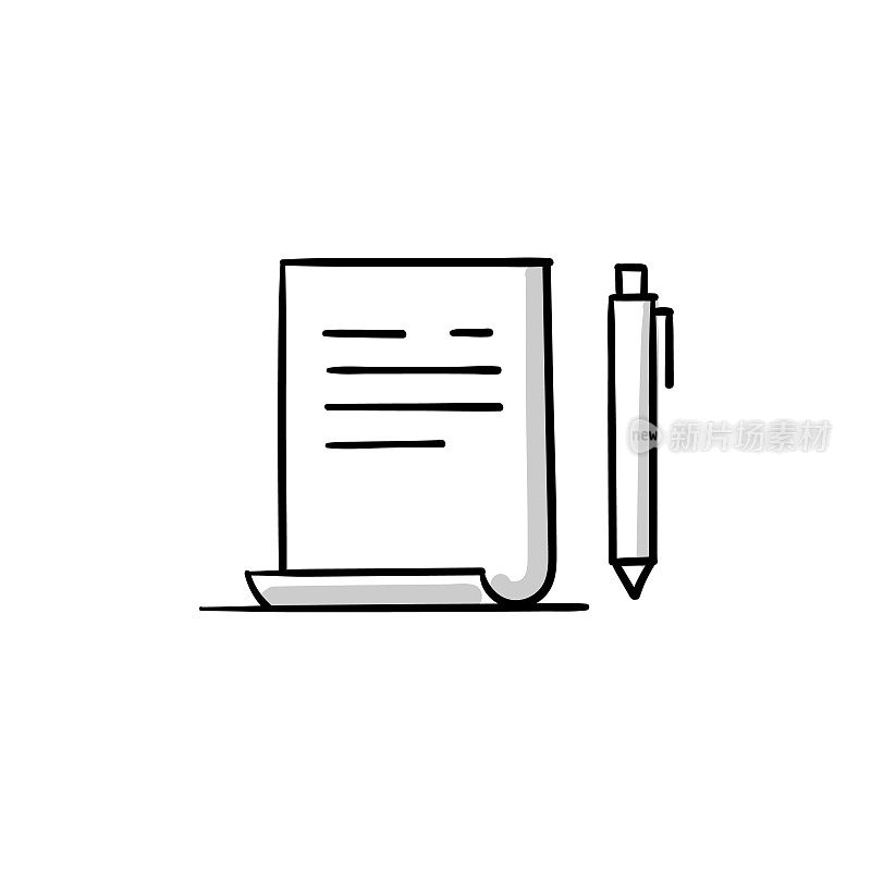 字母素描涂鸦矢量线图标与可编辑的笔触。Icon适用于网页设计、移动应用、UI、UX和GUI设计。