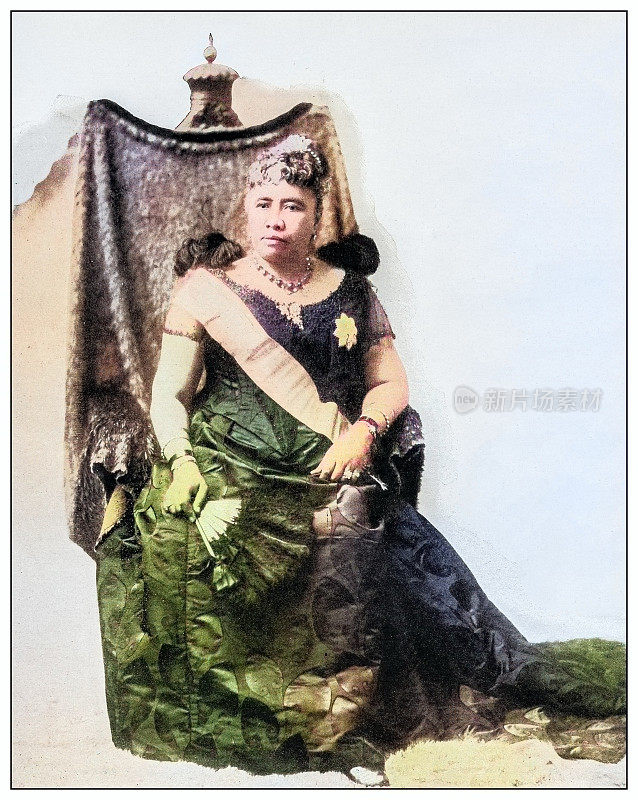 古董黑白照片:夏威夷利留卡拉尼女王