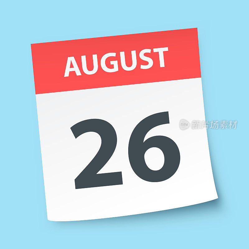 8月26日-蓝色背景的每日日历