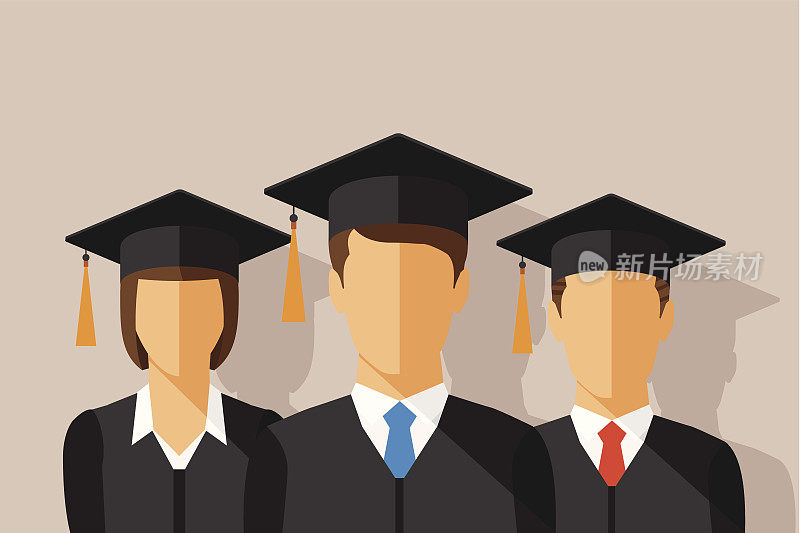 向量教育理念与学生毕业服和学位帽