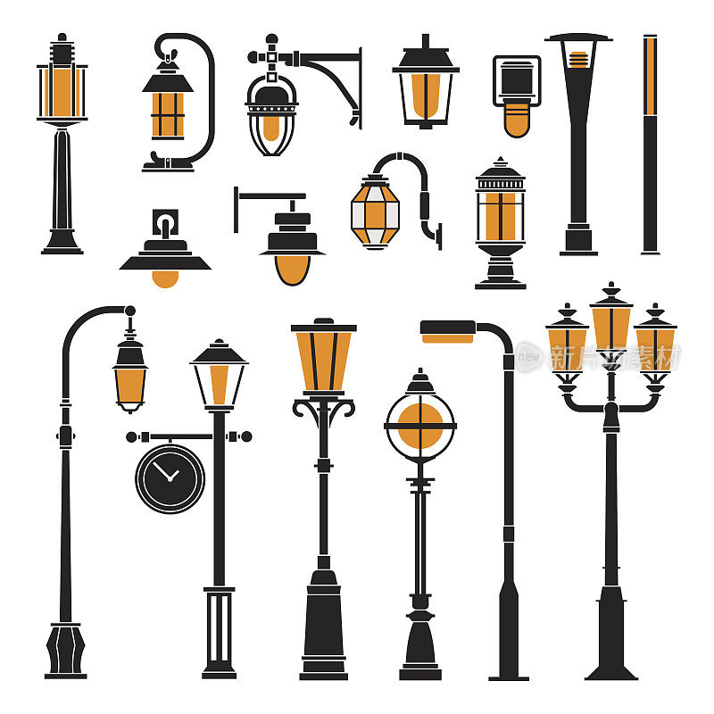 街灯和灯柱图标