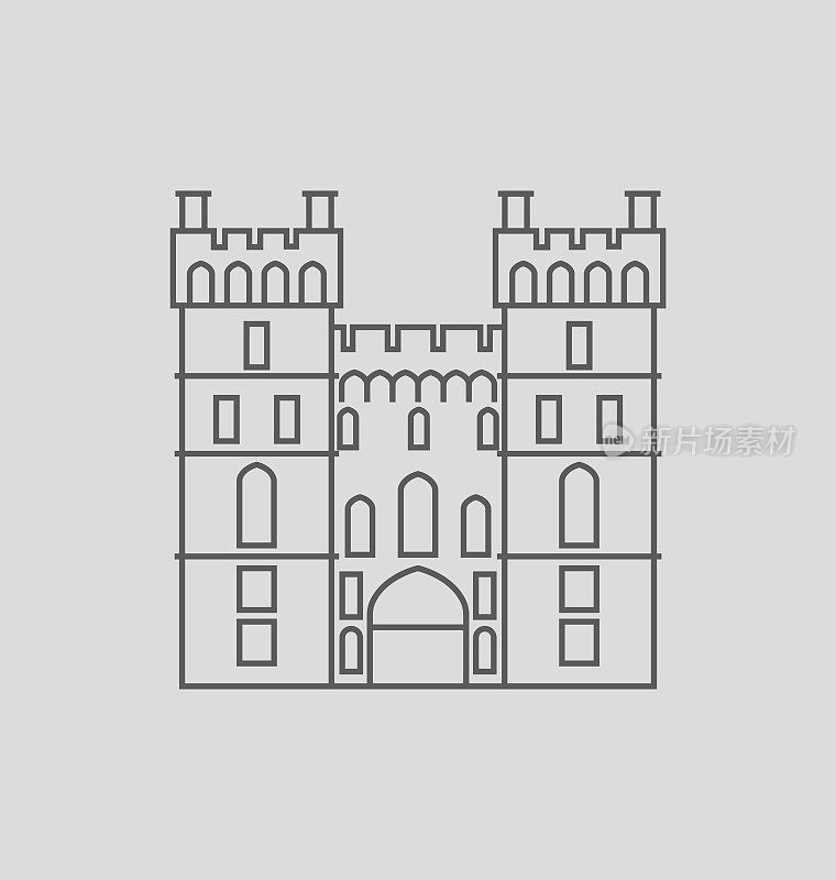 温莎城堡线条插图