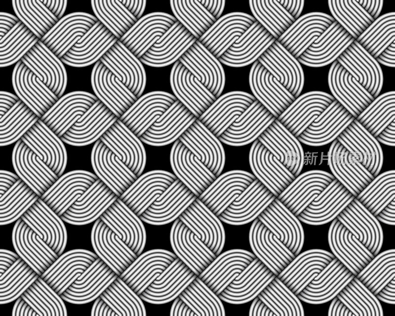 编织纤维的矢量二次无缝模式。