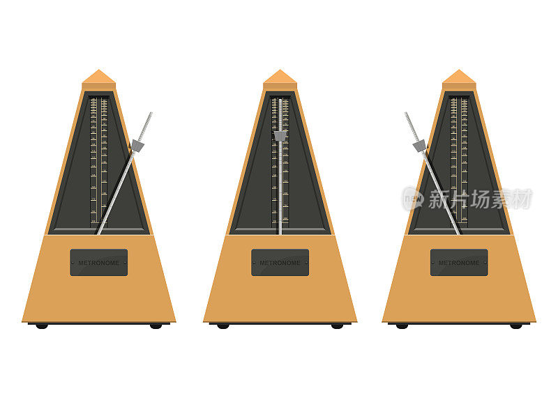 节拍器矢量设计插图孤立在白色背景上