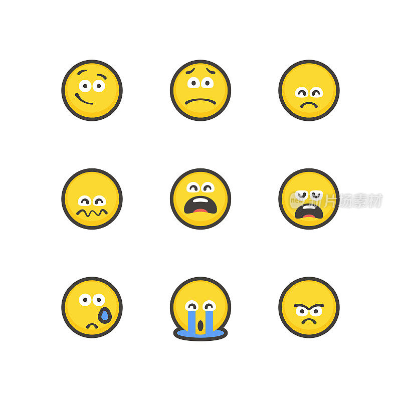 emoticon设置平面设计轮廓线