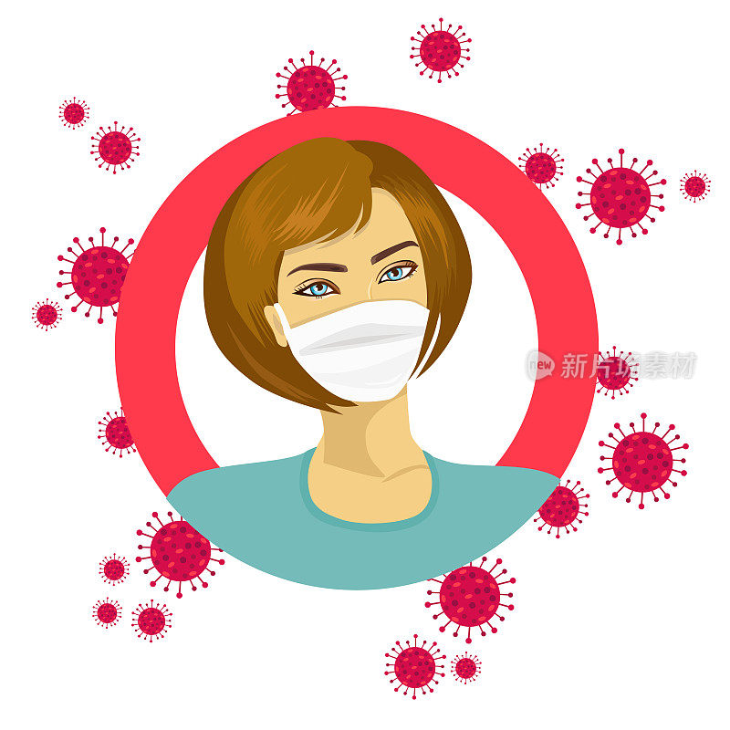 一名戴口罩以保护自己免受covid-19大流行疫情影响的妇女。
