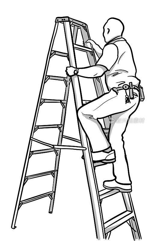 攀登梯子安全人员
