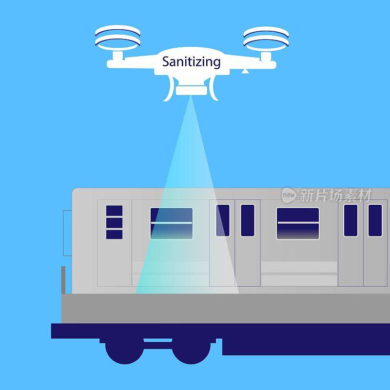 无人机为地铁车厢消毒