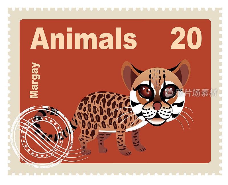 虎猫邮票