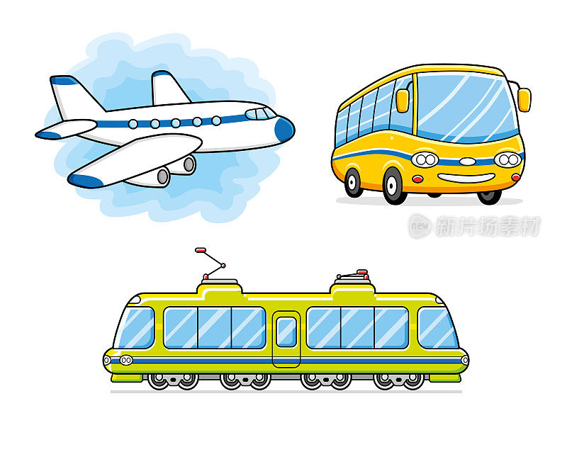 公共汽车、飞机、火车、客运配套。