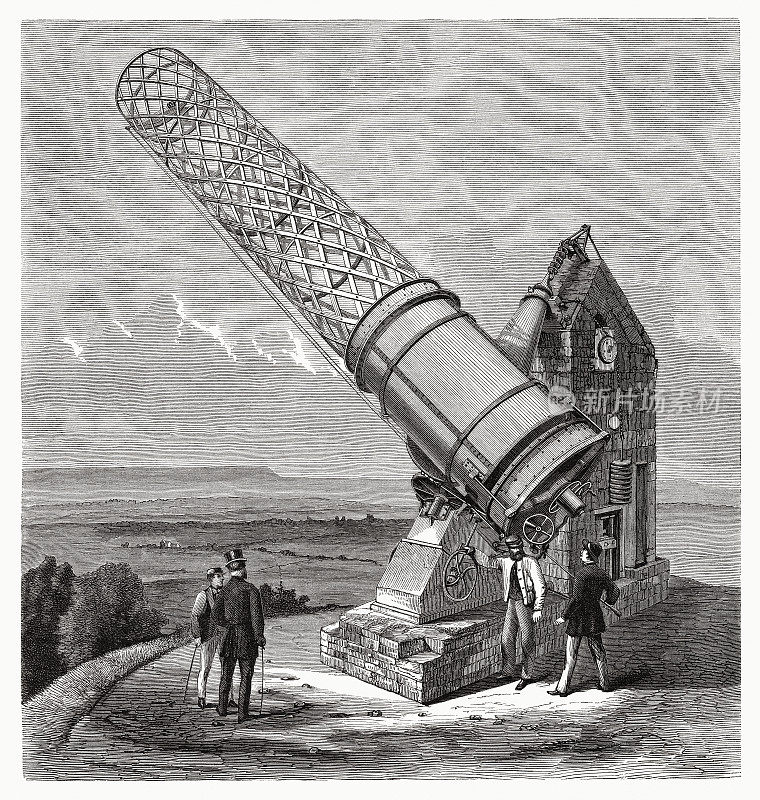 澳大利亚的大墨尔本望远镜，木雕，1870年出版