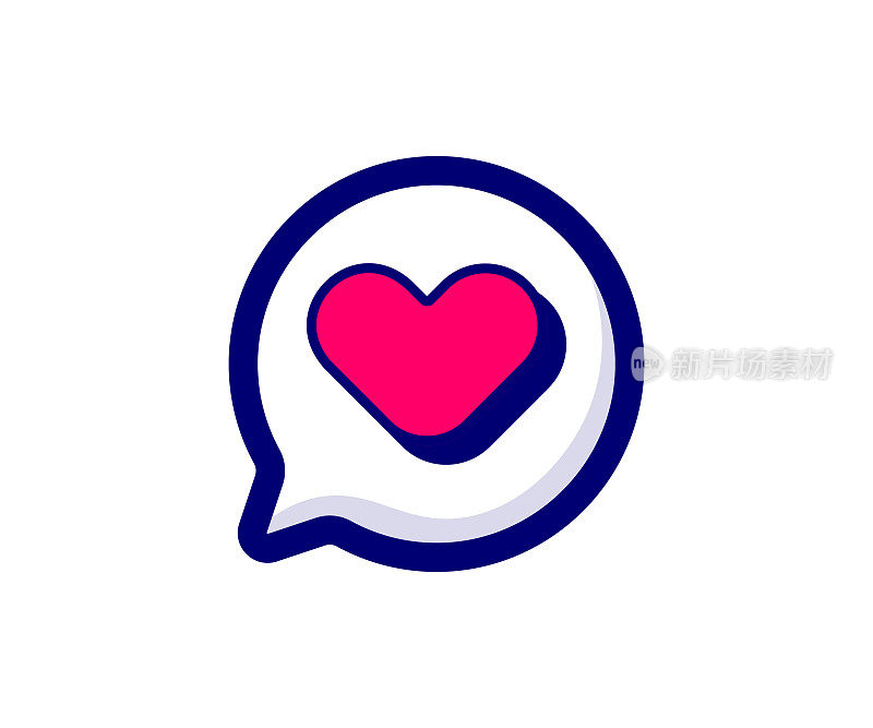 心脏形状的讲话气泡与编辑笔画