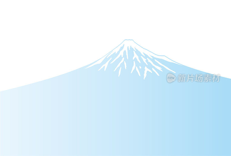 日本风景富士山富士山时尚日式插画新年贺卡背景材料