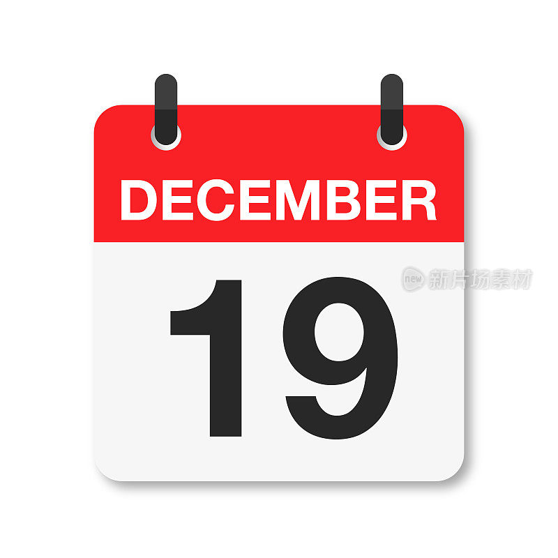 12月19日-每日日历图标-白色背景