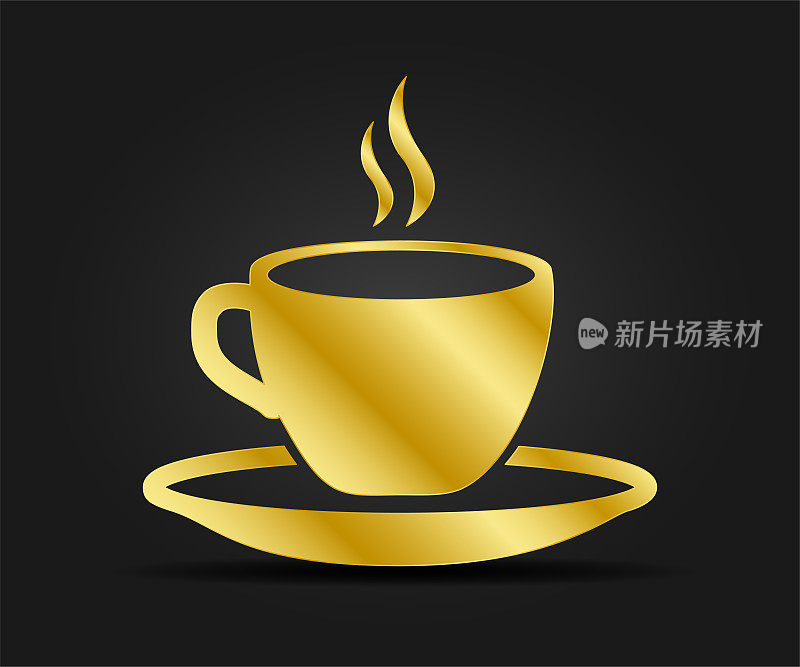 咖啡杯黄金图标