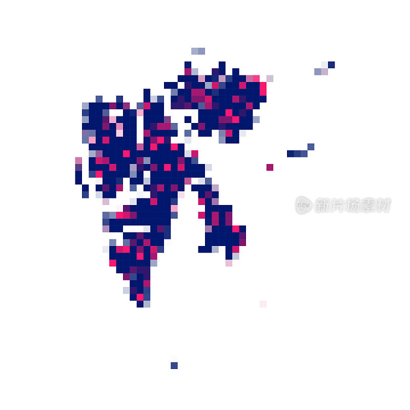 斯瓦尔巴群岛地图在白色背景像素