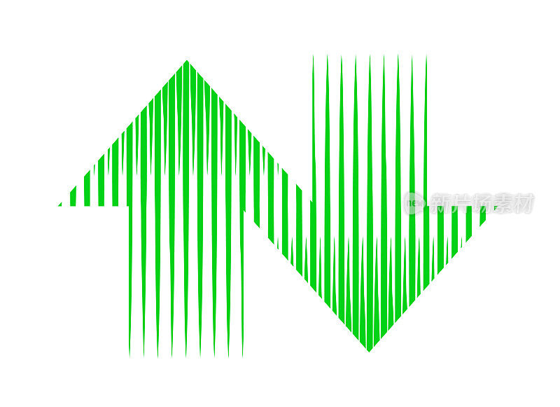 上下箭头符号与垂直条纹
