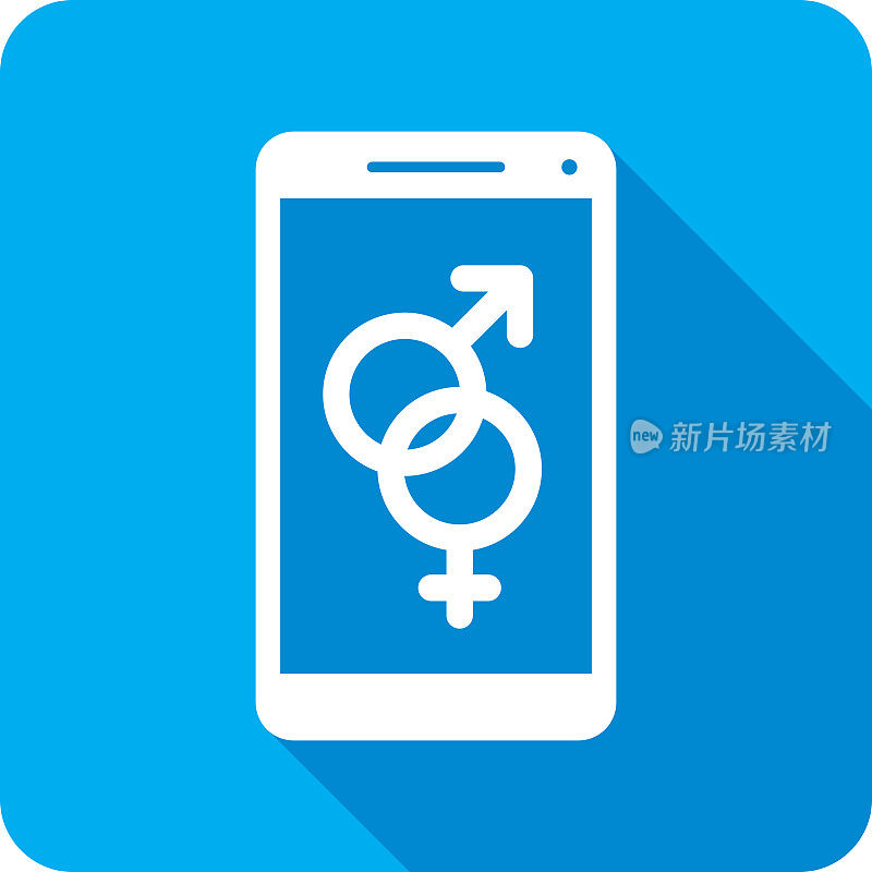 男性和女性符号智能手机图标轮廓