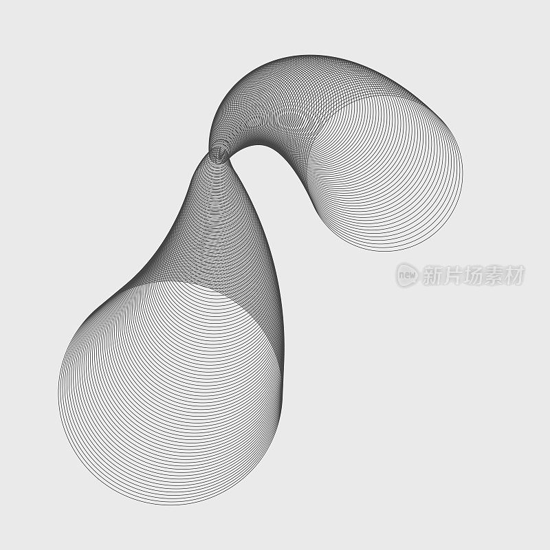 抽象黑白液体动态圆形图案技术背景