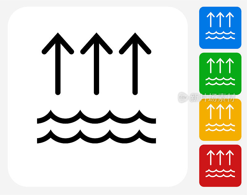 用箭头提高水位图标波浪