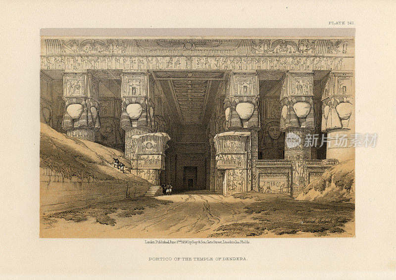 埃及丹德拉哈索尔古神庙的门廊