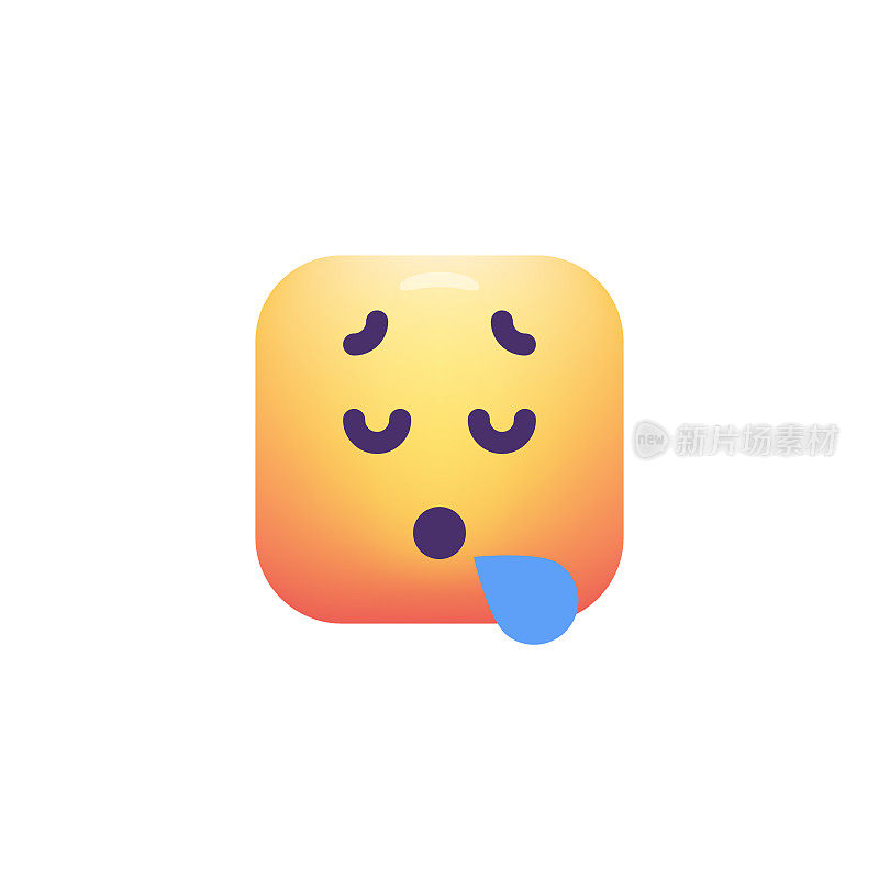 Emoticon设计立方体形状颜色渐变