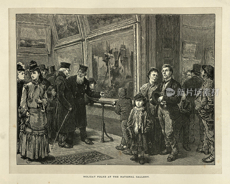19世纪70年代,维多利亚时代的度假者参观国家美术馆
