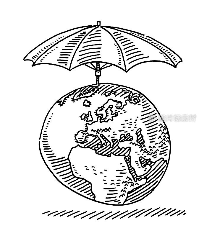 伞形标志地球保护画
