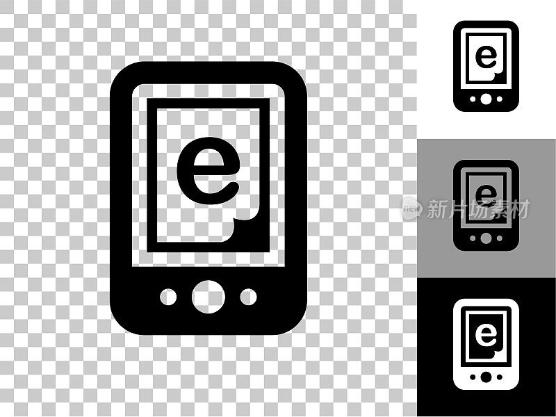 在线图书图标在棋盘上透明的背景