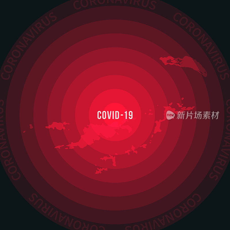 英属维尔京群岛COVID-19传播地图。冠状病毒爆发