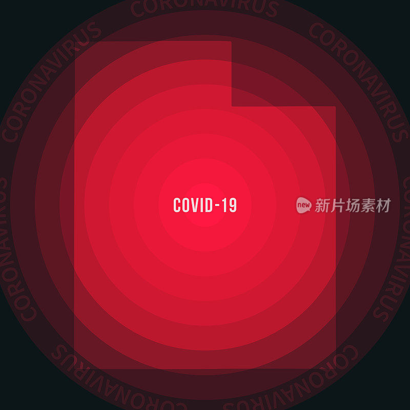 犹他州COVID-19传播地图。冠状病毒爆发