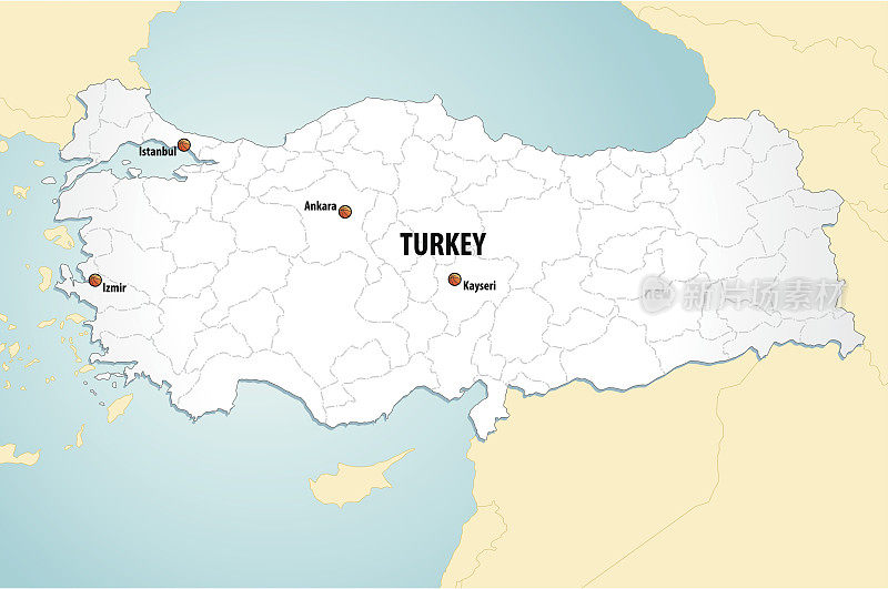 土耳其的地图